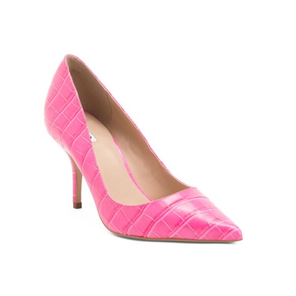 DUNE LONDON Pink Made In Brazil Bold Pointed Toe Pumps - Picture 1 of 2